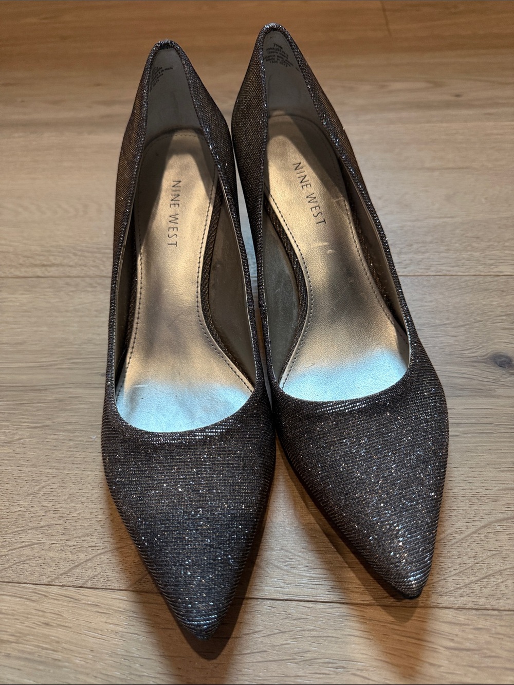 Nine West Women's Sparkle Pointed Toe Pumps - Dark Grey